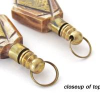 Ethnic Style Carved Bone and Brass Pendants for Jewelry Making - Set of 4 / Craft Supply