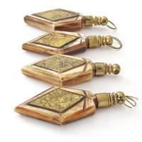 Ethnic Style Carved Bone and Brass Pendants for Jewelry Making / Craft Supply