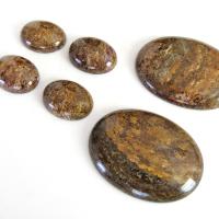 Bronzite Jasper Stone Cabochon Lot for Jewelry Making - Stones for Bezel Setting or Wire Wrapping - Matching Pair Stone Sets 