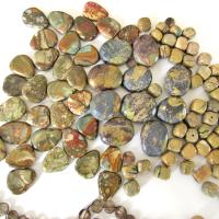 Large Bead Lot of Various Jasper and Smoky Quartz Stones for Jewelry Making in Earth Tone Colors - Craft Beading Supplies