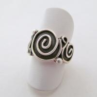 Sterling Silver Spiral Band Ring - Bold Unique Statement Jewelry for Everyday Wear