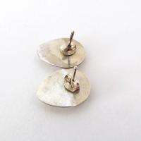 Small Sterling Silver & Turquoise Bear Claw Stud Earrings - Vintage Native Style Southwestern Jewelry