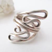 Abstract Modernist Sterling Silver Ring -  Vintage Mexico 925 Sterling Jewelry