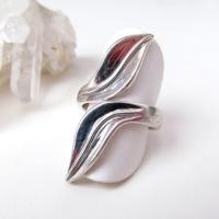 Sterling Silver Wrap-around Leaf Ring - Vintage Nature Jewelry Gifts for Women