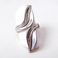 Sterling Silver Wrap-around Leaf Ring - Vintage Nature Jewelry Gifts for Women