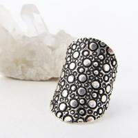 Earthy Organic Textured Sterling Silver Band Ring - Unique Rings for Women