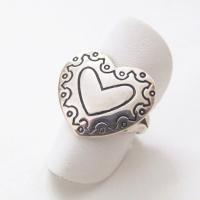 Sterling Silver Heart Shaped Ring - Romantic Jewelry Gifts for Wife / Mom / Girlfriend