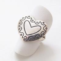 Sterling Silver Heart Shaped Ring - Romantic Jewelry Gifts for Wife / Mom / Girlfriend