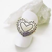 Sterling Silver Heart Shaped Ring - Romantic Jewelry Gifts for Wife / Mom / Girlfriend