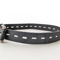 Vintage Black Genuine Leather Belt with Silver Tone Buckle - Women's Adjustable Size Belt Size - Made in the USA