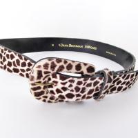 Vintage Dana Buchman Faux Fur Giraffe Animal Print Belt - Women's Waist Belt Size Medium - Designer Fashion Accessories