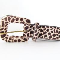 Vintage Dana Buchman Faux Fur Giraffe Animal Print Belt - Women's Waist Belt Size Medium - Designer Fashion Accessories