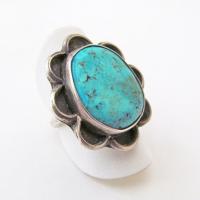 Vintage Southwestern Turquoise Sterling Silver Ring