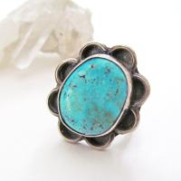 Vintage Southwestern Turquoise Sterling Silver Ring