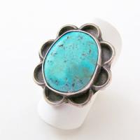 Vintage Southwestern Turquoise Sterling Silver Ring