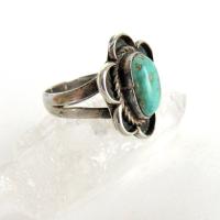 Sterling Silver Turquoise Ring Size 6 - Vintage Southwestern Turquoise Jewelry