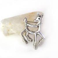 Sterling Silver Reindeer Pin Brooch - Animal Jewelry Gifts for Women / Teen Girls
