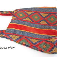 Bright Colorful Southwestern Aztec Print Tapestry Handbag Tote Bag - Vintage Boho Fashion