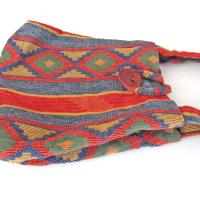 Bright Colorful Southwestern Aztec Print Tapestry Handbag Tote Bag - Vintage Boho Fashion