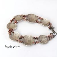 Vintage British Silver Coin Bracelet With Three-Pence and Sixpence Coins Dated 1896 to 1939 - Jewelry Gifts for Coin Collecto