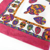 Bright Colorful African Mask Scarf Bandana - Made in the USA -100% Cotton - Unique Vintage Afrocentric Fashion