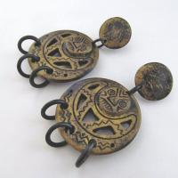 Exotic Ethnic African Mask Earrings - Unique Vintage African Style Jewelry