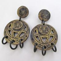 Exotic Ethnic African Mask Earrings - Unique Vintage African Style Jewelry