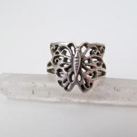 Sterling Silver Filigree Butterfly Ring -  Unique Vintage Jewelry Gifts for Nature Lovers