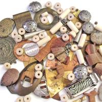 Bead Lot for Jewelry Making - Metal Components, Stones, Wood Beads &  Pendants / Bohemian Tribal Style Craft Supply