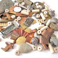 Bead Lot for Jewelry Making - Metal Components, Stones, Wood Beads &  Pendants / Bohemian Tribal Style Craft Supply