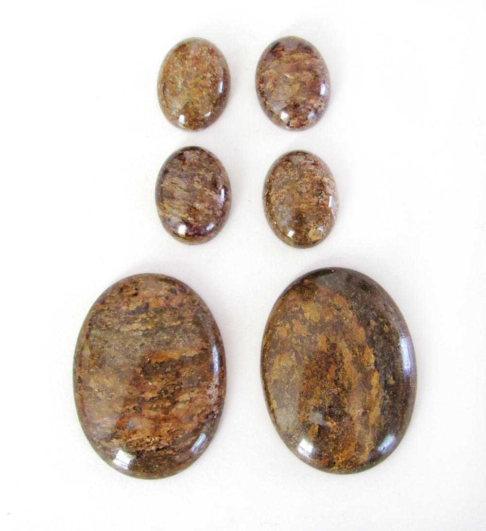Bronzite Jasper Stone Cabochon Lot for Jewelry Making - Stones for Bezel Setting or Wire Wrapping - Matching Pair Stone Sets 