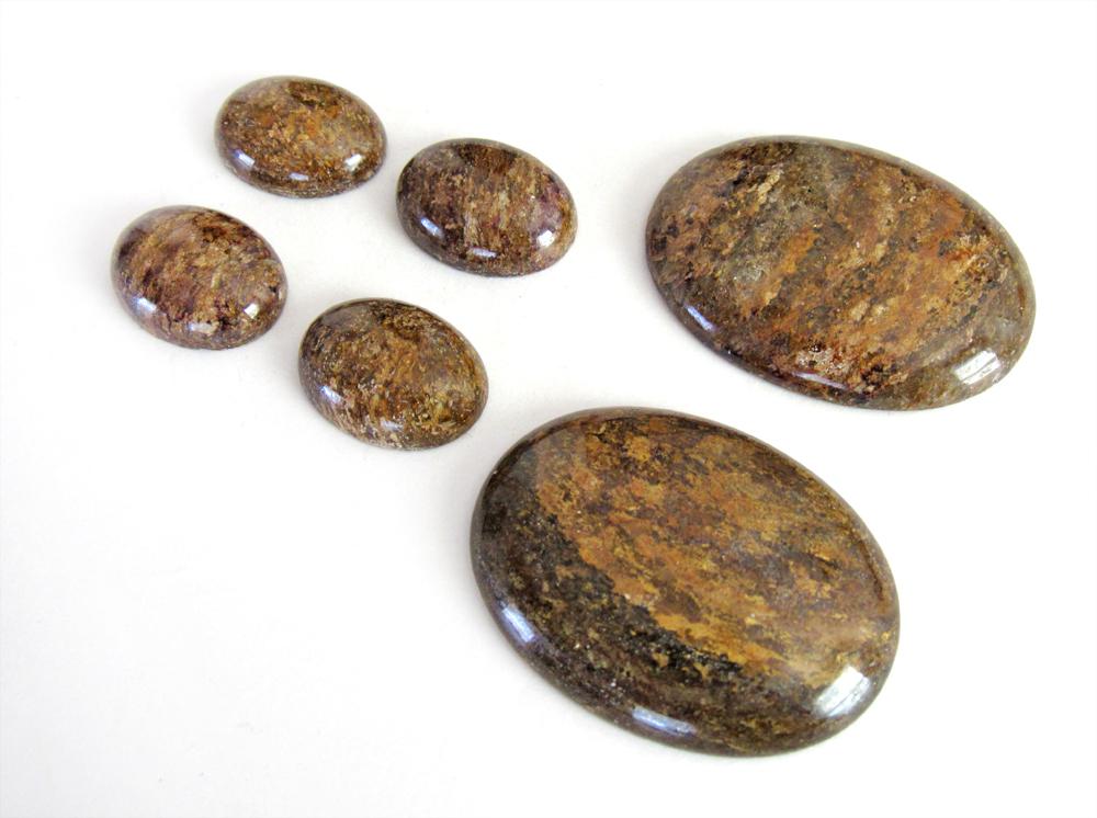 Bronzite Jasper Stone Cabochon Lot for Jewelry Making - Stones for Bezel Setting or Wire Wrapping - Matching Pair Stone Sets 