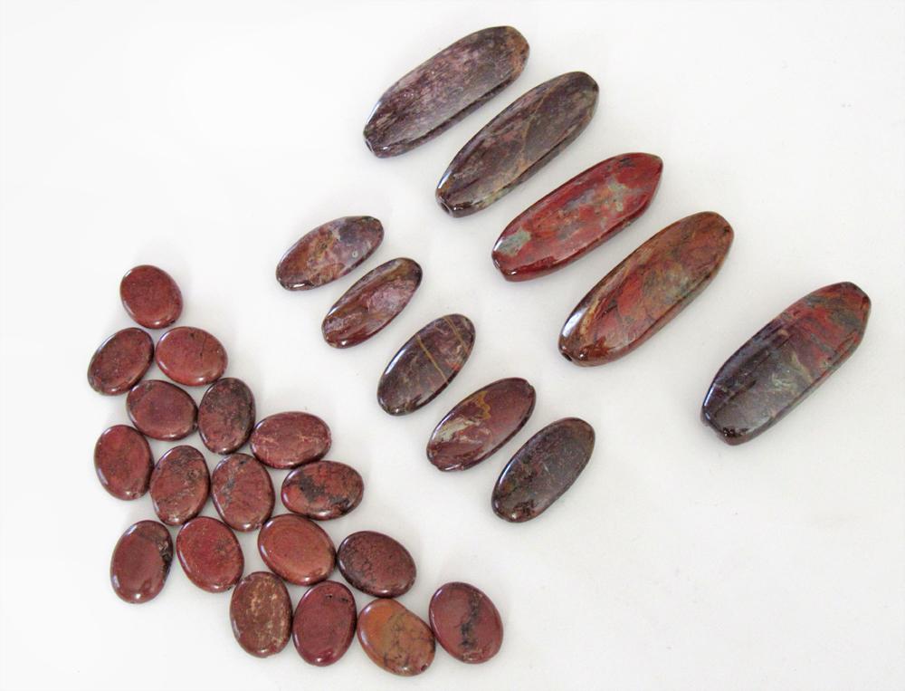 Natural Jasper Stone Bead Lot for Jewelry Making - 28 Pcs in Pendant & Earring Sizes