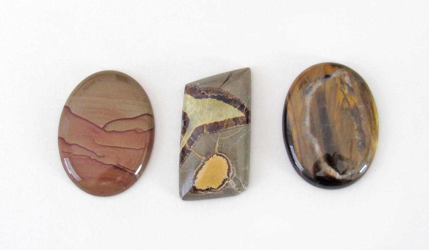 Stone Cabochon Lot for Jewelry Making / Stone Setting / Wire Wrapping / Craft Supply - Set of 3