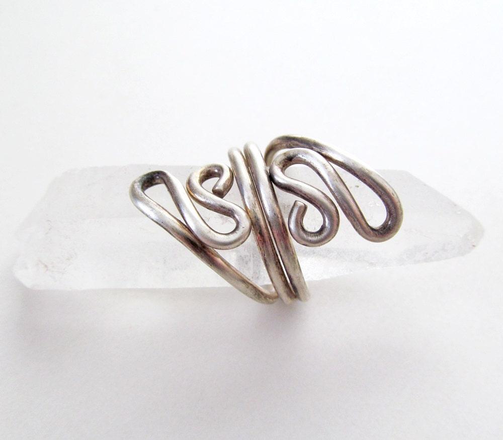 Abstract Modernist Sterling Silver Ring -  Vintage Mexico 925 Sterling Jewelry