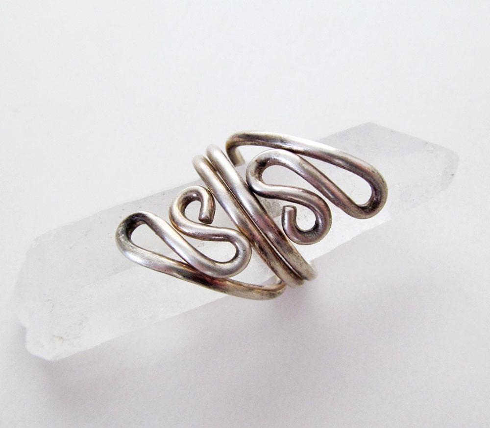 Abstract Modernist Sterling Silver Ring -  Vintage Mexico 925 Sterling Jewelry