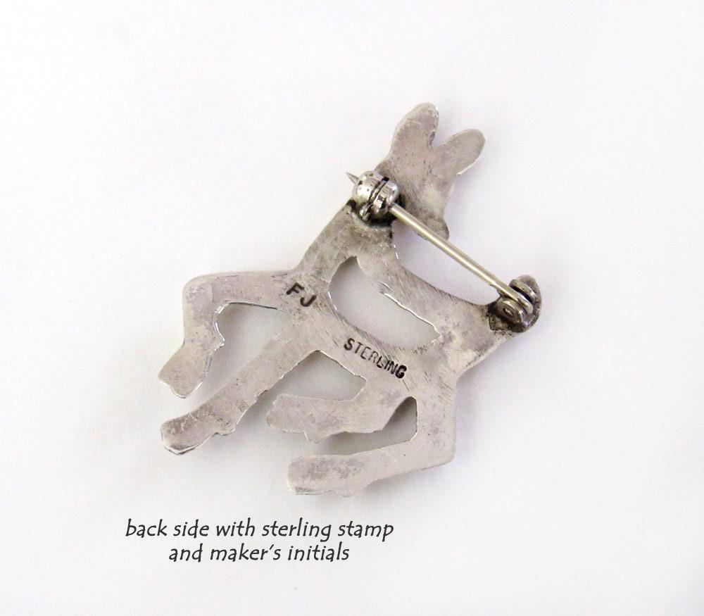 Sterling Silver Reindeer Pin Brooch - Animal Jewelry Gifts for Women / Teen Girls