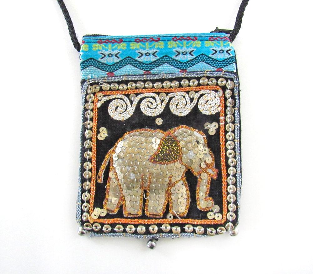 Boho Bag, Bags, Vintage Indian Sequined Embroidered Boho Bag Multicolored