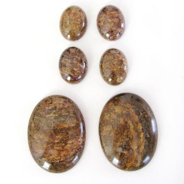 Bronzite Jasper Stone Cabochon Lot for Jewelry Making - Stones for Bezel Setting or Wire Wrapping - Matching Pair Stone Sets 