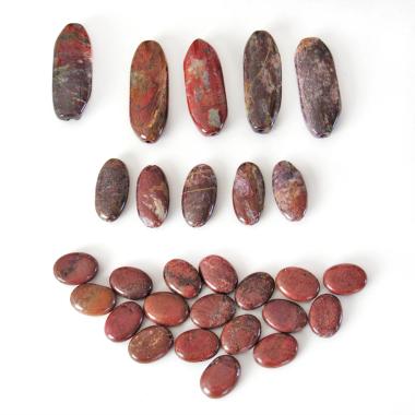 Natural Jasper Stone Bead Lot for Jewelry Making - 28 Pcs in Pendant & Earring Sizes