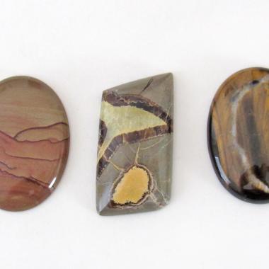 Stone Cabochon Lot for Jewelry Making / Stone Setting / Wire Wrapping / Craft Supply - Set of 3