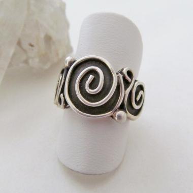 Sterling Silver Spiral Band Ring - Bold Unique Statement Jewelry for Everyday Wear