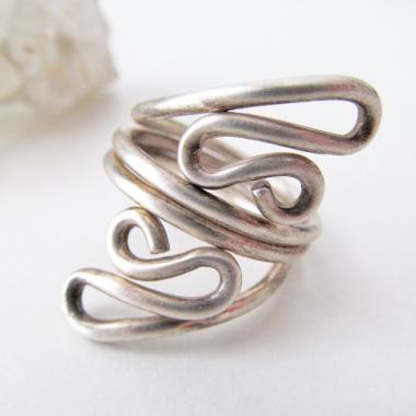 Abstract Modernist Sterling Silver Ring -  Vintage Mexico 925 Sterling Jewelry