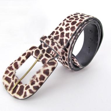 Vintage Dana Buchman Faux Fur Giraffe Animal Print Belt - Women's Waist Belt Size Medium - Designer Fashion Accessories