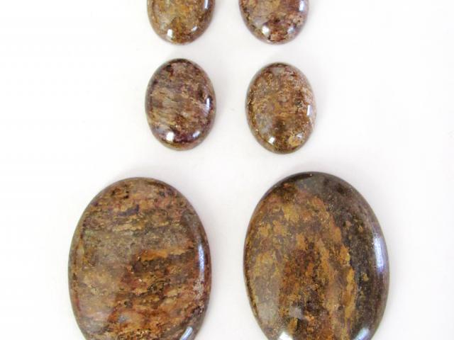 Bronzite Jasper Stone Cabochon Lot for Jewelry Making - Stones for Bezel Setting or Wire Wrapping - Matching Pair Stone Sets 
