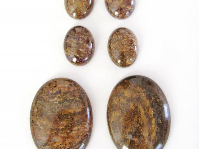 Bronzite Jasper Stone Cabochon Lot for Jewelry Making - Stones for Bezel Setting or Wire Wrapping - Matching Pair Stone Sets 