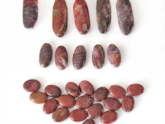 Natural Jasper Stone Bead Lot for Jewelry Making - 28 Pcs in Pendant & Earring Sizes