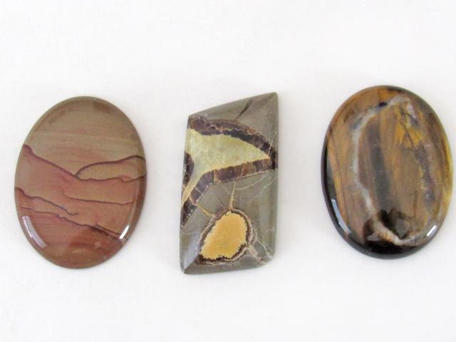 Stone Cabochon Lot for Jewelry Making / Stone Setting / Wire Wrapping / Craft Supply - Set of 3