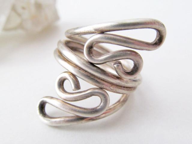 Abstract Modernist Sterling Silver Ring - Vintage Mexico 925 Sterling Jewelry
