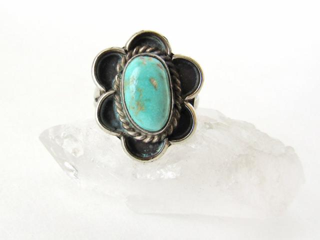 Sterling Silver Turquoise Ring Size 6 - Vintage Southwestern Turquoise Jewelry